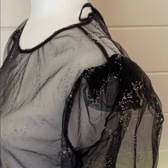 TOPSHOP Crystal Embellished Sheer Mesh Top - Picture 7 of 13